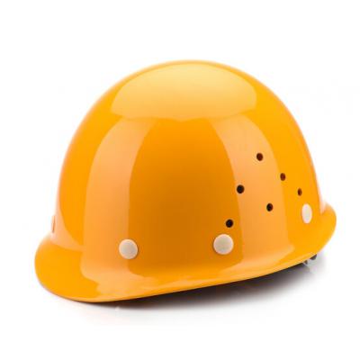 唐山普达  玻璃钢 透气安全帽 工地建筑工程安全帽 劳保电力施工矿工 黄色可定制