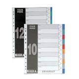 金得利(KINARY)A4 10色级彩色PP塑料分类纸T010A-P