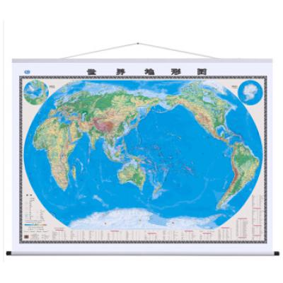 世界地图挂图(地形版 2米*1.5米 4全开专业挂图）