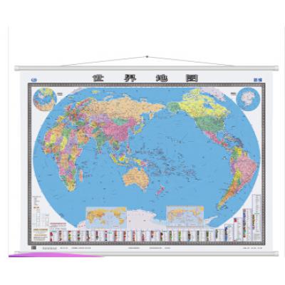 世界地图挂图（升级商务版 1.5米*1.1米 办公室书房专用挂图 无拼缝）